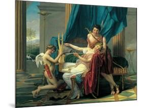 Sappho and Phaon-Jacques-Louis David-Mounted Art Print