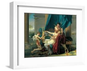 Sappho and Phaon-Jacques-Louis David-Framed Art Print