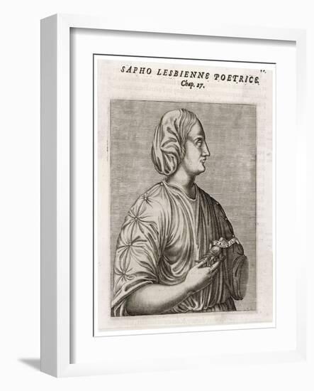 Sappho Greek Lyric Poet from Lesbos-Andre Thevet-Framed Art Print