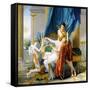 Sappho, Phaon and Cupid, 1809-Jacques-Louis David-Framed Stretched Canvas