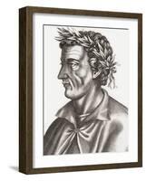 Sappho. Portrait, 16Th Century (Engraving)-Rene Boyvin-Framed Giclee Print