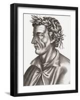 Sappho. Portrait, 16Th Century (Engraving)-Rene Boyvin-Framed Giclee Print