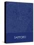 Sapporo, Japan Blue Map-null-Stretched Canvas