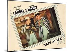 Saps at Sea, US Lobbycard, L-R: Stan Laurel, Oliver Hardy, 1940-null-Mounted Art Print