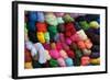 Saquisili Market, Balls of Dyed Yarn for Sale, Wool, Saquisili, Cotopaxi Province, Ecuador-John Coletti-Framed Photographic Print