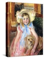 Sara and Her Dog, c.1901-Mary Cassatt-Stretched Canvas