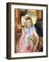 Sara and Her Dog, c.1901-Mary Cassatt-Framed Giclee Print