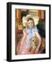 Sara and Her Dog, c.1901-Mary Cassatt-Framed Giclee Print