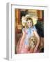 Sara and Her Dog, c.1901-Mary Cassatt-Framed Giclee Print