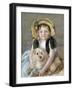 Sara avec son chien.-Mary Cassatt-Framed Giclee Print