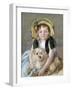 Sara avec son chien.-Mary Cassatt-Framed Giclee Print