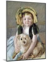Sara avec son chien.-Mary Cassatt-Mounted Giclee Print