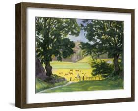 Sara Tends a Flock, 1918-Harald Sohlberg-Framed Giclee Print