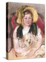 Sara with Her Dog in an Armchair, 1901-Mary Cassatt-Stretched Canvas