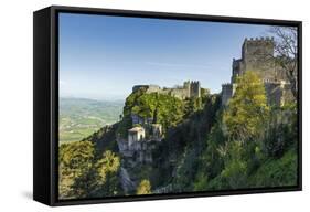 Saracen Arab Era Pepoli Castle, Now a Hotel, in Historic Town High Above Trapani at 750M-Rob Francis-Framed Stretched Canvas