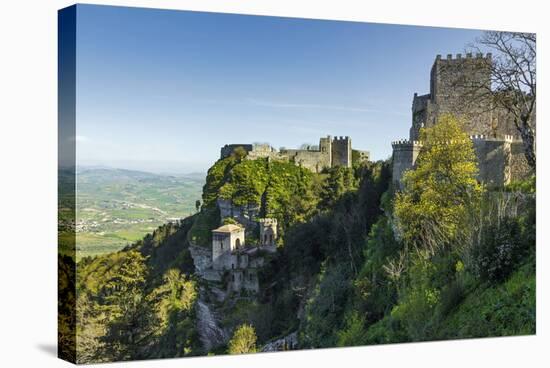 Saracen Arab Era Pepoli Castle, Now a Hotel, in Historic Town High Above Trapani at 750M-Rob Francis-Stretched Canvas