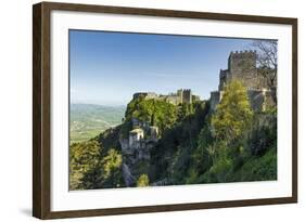 Saracen Arab Era Pepoli Castle, Now a Hotel, in Historic Town High Above Trapani at 750M-Rob Francis-Framed Photographic Print