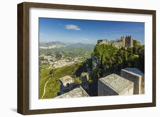 Saracen Arab Era Pepoli Castle, Now a Hotel, in Historic Town High Above Trapani at 750M-Rob Francis-Framed Photographic Print