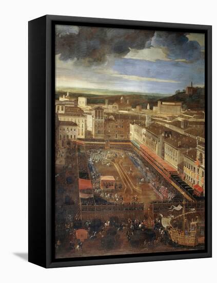 Saracen Joust in Piazza Navona, February 25, 1634-Andrea Sacchi-Framed Stretched Canvas