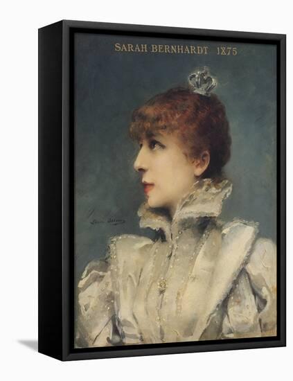 Sarah Bernhardt (1844-1923) 1875-Louise Abbema-Framed Stretched Canvas