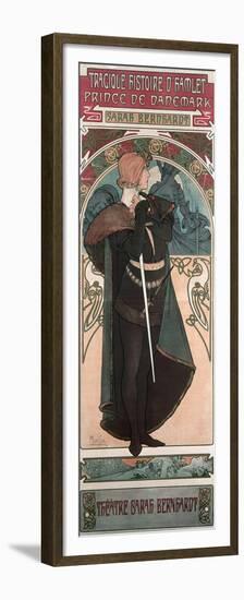 Sarah Bernhardt (1844-1923) as Hamlet at the Theatre Sarah Bernhardt, 1899-Alphonse Mucha-Framed Premium Giclee Print