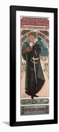 Sarah Bernhardt (1844-1923) as Hamlet at the Theatre Sarah Bernhardt, 1899-Alphonse Mucha-Framed Premium Giclee Print