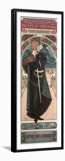 Sarah Bernhardt (1844-1923) as Hamlet at the Theatre Sarah Bernhardt, 1899-Alphonse Mucha-Framed Premium Giclee Print