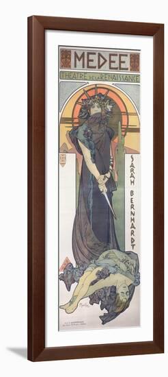 Sarah Bernhardt (1844-1923) as Medee at the Theatre De La Renaissance, 1898-Alphonse Mucha-Framed Premium Giclee Print