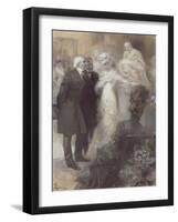 Sarah Bernhardt (1844-1923) at the Paris Opera (Oil on Canvas)-Rene Lelong-Framed Giclee Print