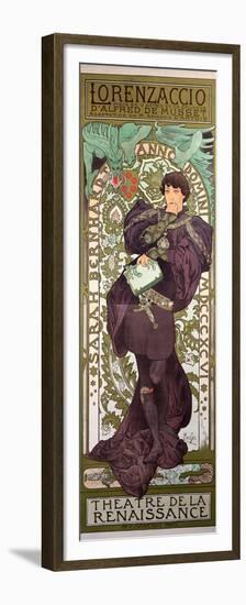 Sarah Bernhardt (1844-1923) in 'Lorenzaccio', a Play by Alfred De Musset (1810-57) at The-Alphonse Mucha-Framed Premium Giclee Print