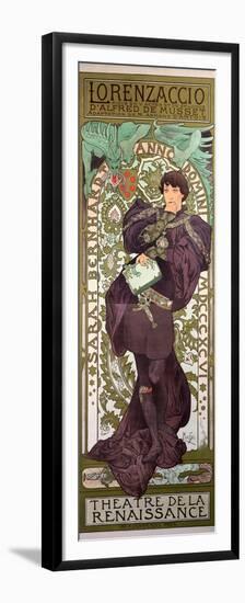 Sarah Bernhardt (1844-1923) in 'Lorenzaccio', a Play by Alfred De Musset (1810-57) at The-Alphonse Mucha-Framed Premium Giclee Print