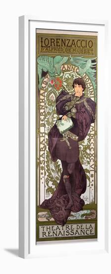 Sarah Bernhardt (1844-1923) in 'Lorenzaccio', a Play by Alfred De Musset (1810-57) at The-Alphonse Mucha-Framed Premium Giclee Print