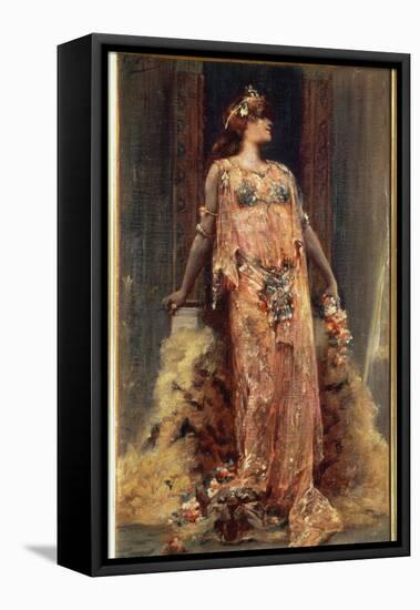 Sarah Bernhardt (1844-1923) in the Role of Cleopatra-Georges Clairin-Framed Stretched Canvas