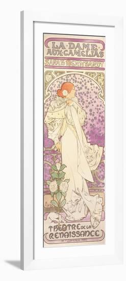 Sarah Bernhardt (1844-1923), La Dame Aux Camelias, at the Theatre De La Renaissance, 1896-Alphonse Mucha-Framed Giclee Print