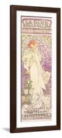 Sarah Bernhardt (1844-1923), La Dame Aux Camelias, at the Theatre De La Renaissance, 1896-Alphonse Mucha-Framed Premium Giclee Print