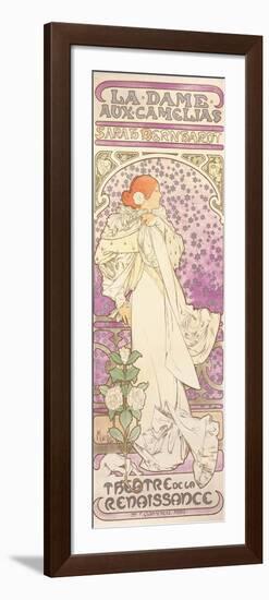 Sarah Bernhardt (1844-1923), La Dame Aux Camelias, at the Theatre De La Renaissance, 1896-Alphonse Mucha-Framed Premium Giclee Print