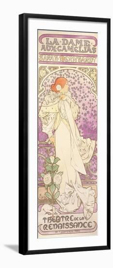 Sarah Bernhardt (1844-1923), La Dame Aux Camelias, at the Theatre De La Renaissance, 1896-Alphonse Mucha-Framed Premium Giclee Print