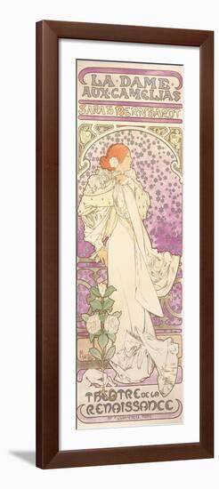 Sarah Bernhardt (1844-1923), La Dame Aux Camelias, at the Theatre De La Renaissance, 1896-Alphonse Mucha-Framed Premium Giclee Print