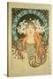 Sarah Bernhardt (1844-1923) La Plume, 1896-Alphonse Mucha-Stretched Canvas