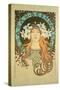 Sarah Bernhardt (1844-1923) La Plume, 1896-Alphonse Mucha-Stretched Canvas