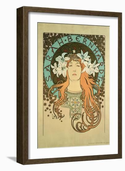 Sarah Bernhardt (1844-1923) La Plume, 1896-Alphonse Mucha-Framed Giclee Print