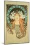 Sarah Bernhardt (1844-1923) La Plume, 1896-Alphonse Mucha-Mounted Giclee Print