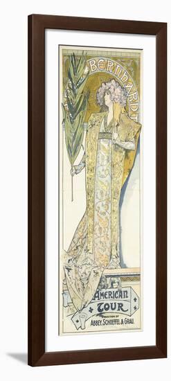Sarah Bernhardt, American Tour, 1895-Alphonse Mucha-Framed Premium Giclee Print