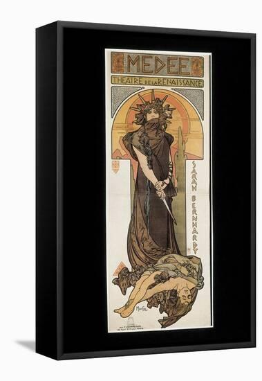 Sarah Bernhardt as Medee at the Theatre De La Renaissance-Alphonse Mucha-Framed Stretched Canvas