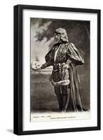 Sarah Bernhardt, French Actress, in Role of Shakespeare's Hamlet. 1887-null-Framed Art Print