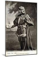 Sarah Bernhardt, French Actress, in Role of Shakespeare's Hamlet. 1887-null-Mounted Art Print