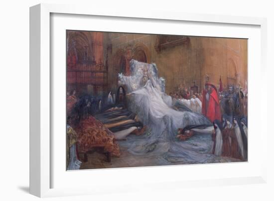 Sarah Bernhardt in the Title Role of Saint Teresa of Avila in the Play 'La Vierge d'Avila' by…-Georges Clairin-Framed Giclee Print