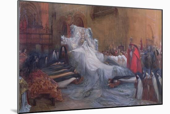 Sarah Bernhardt in the Title Role of Saint Teresa of Avila in the Play 'La Vierge d'Avila' by…-Georges Clairin-Mounted Giclee Print