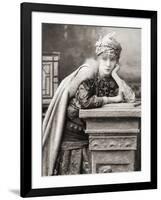 Sarah Bernhardt portrait by Napoleon Sarony-Napoleon Sarony-Framed Photographic Print