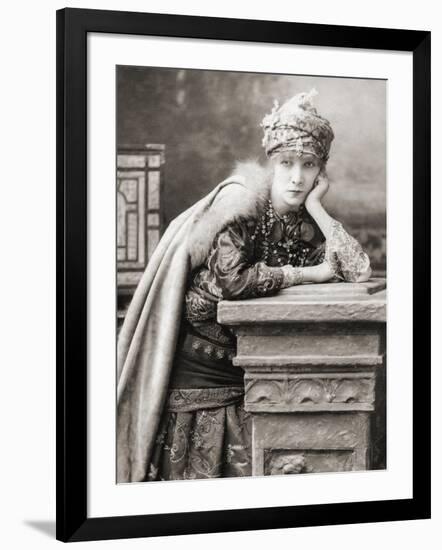 Sarah Bernhardt portrait by Napoleon Sarony-Napoleon Sarony-Framed Photographic Print